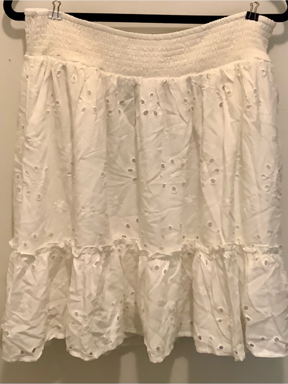 torrid White Eyelet Tiered A-Line Skirt